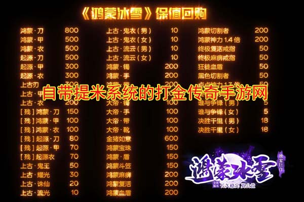 自带提米系统的打金传奇手游网